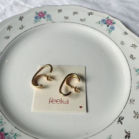 Feeka フィーカ　Boucles d'oreilles Tiffen ダブルラウンドフープピアス