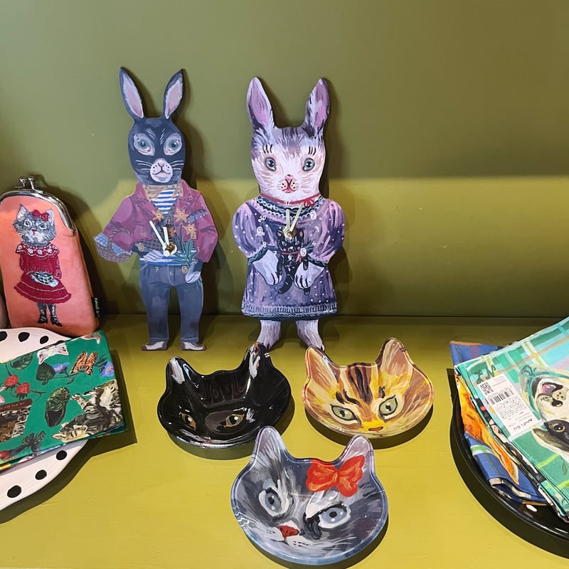 【新品•希少】ナタリーレテ パズル 5点 日本未発売 Nathalie Lete Nathalie Lete ナタリーレテ Cat face glass plate | Havane