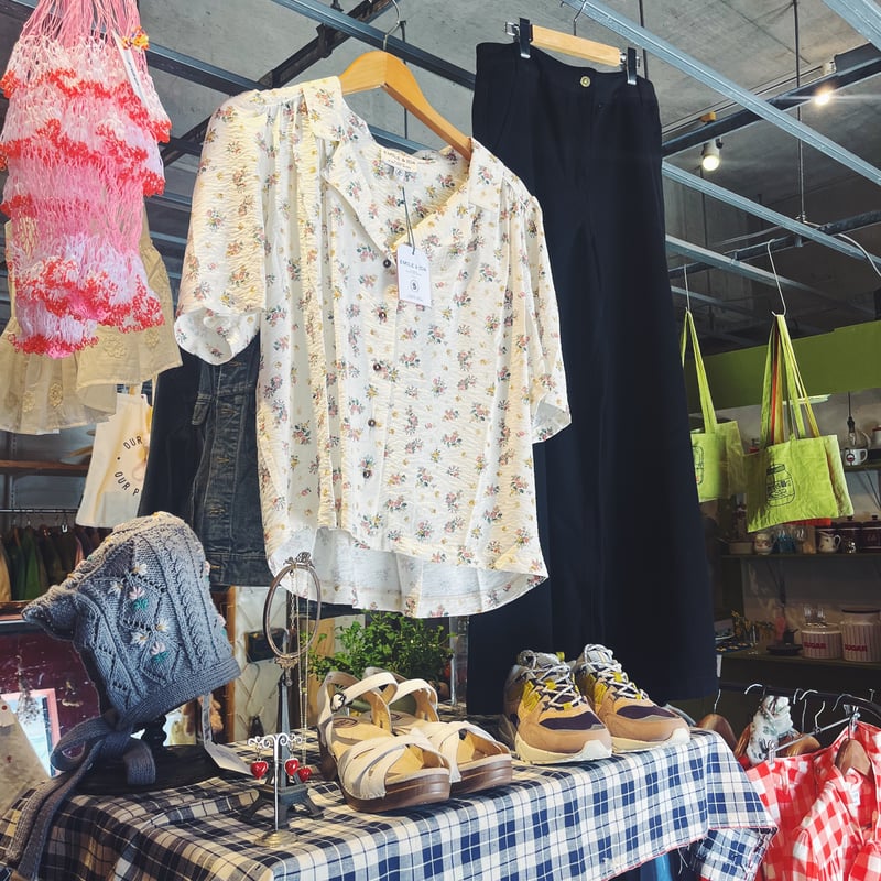 25SS 新品 Rene ルネ デニムパンツ ブラック 36 ワイド RUE.MAZARINE リュ・マザリーヌ ブラックワイドデニムパンツ | Havane