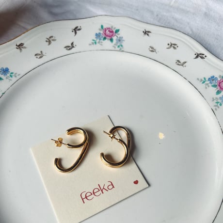 Feeka フィーカ　Boucles d'oreilles Tiffen ダブルラウンドフープピアス