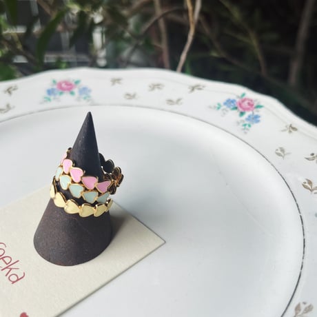Feeka フィーカ　Bague Cora　エナメルハートリング  ＜３colors＞