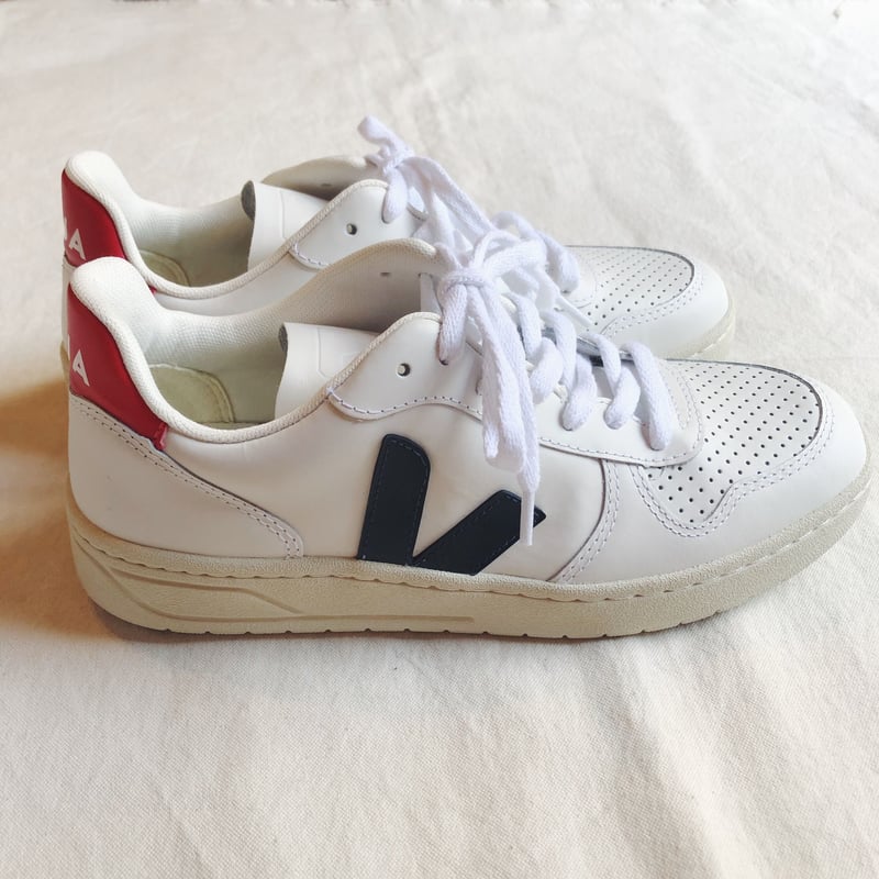 VEJA ヴェジャ V-10 レザートリコロールレザースニーカー EXTRA-WHIT
