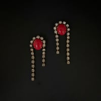 HUE ヒュー Comet pierced earrings 【Red】