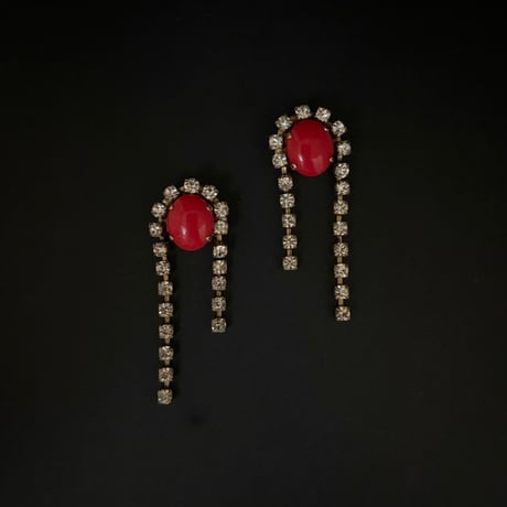 HUE ヒュー Comet pierced earrings 【Red】