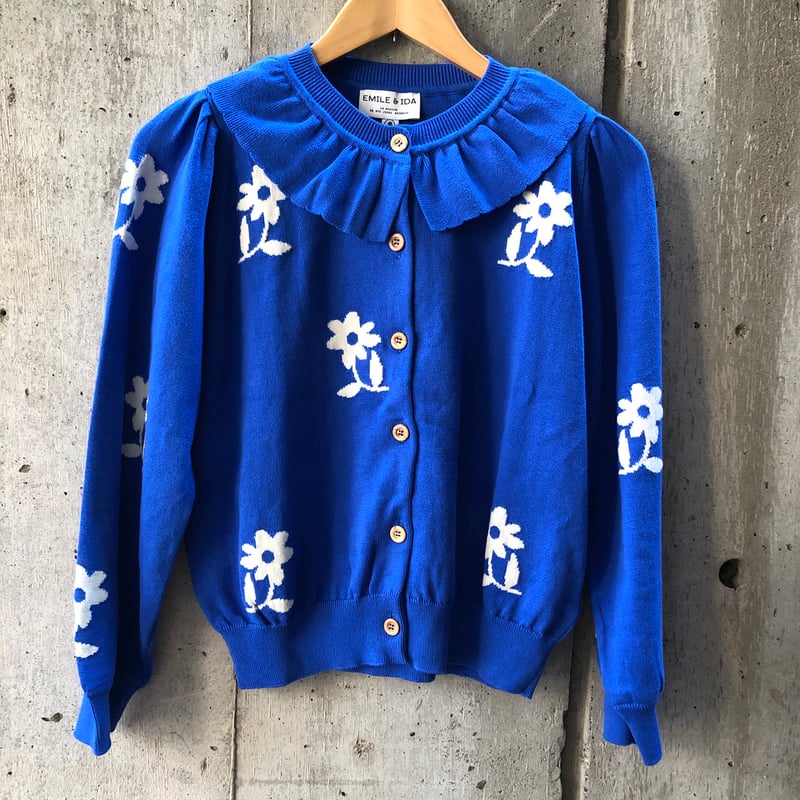 EMILE ET IDA エミールエイダ 花柄コットンニットカーディガン | Havane 