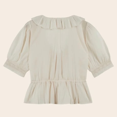 EMILE ET IDA エミールエイダ  フリルVネックショートスリーブブラウス(２colors)