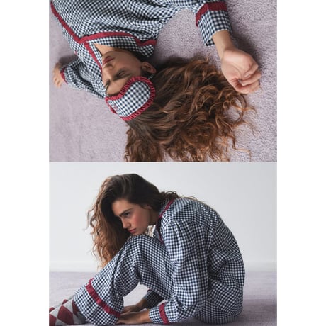 DAMSON MADDER　ダムソン マダー  巾着ポーチ付きパジャマ　4colors