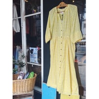 LEON&HARPER  レオンアンドハーパー　７分袖イエローワンピース