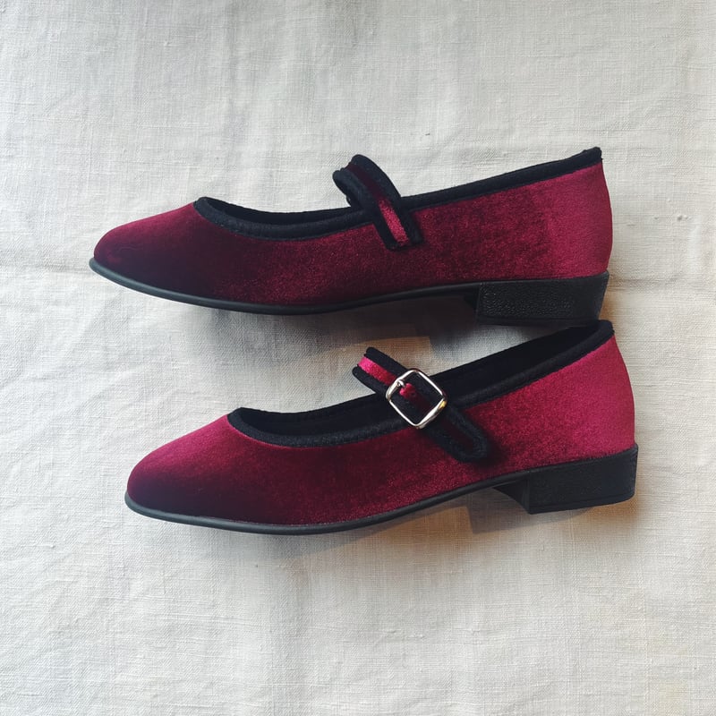 JAVERFLEX ジャバフレックス ベルベットワンストラップシューズ | Havane