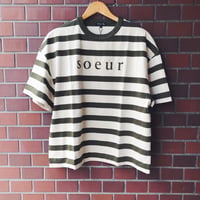 soeur  スール  ADAM　オーバーサイズロゴボーダー 半袖トップス