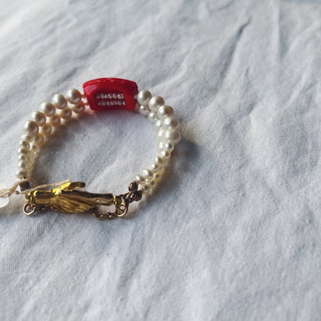 HUE ヒュー Vintage watch beads & pearls bracelet