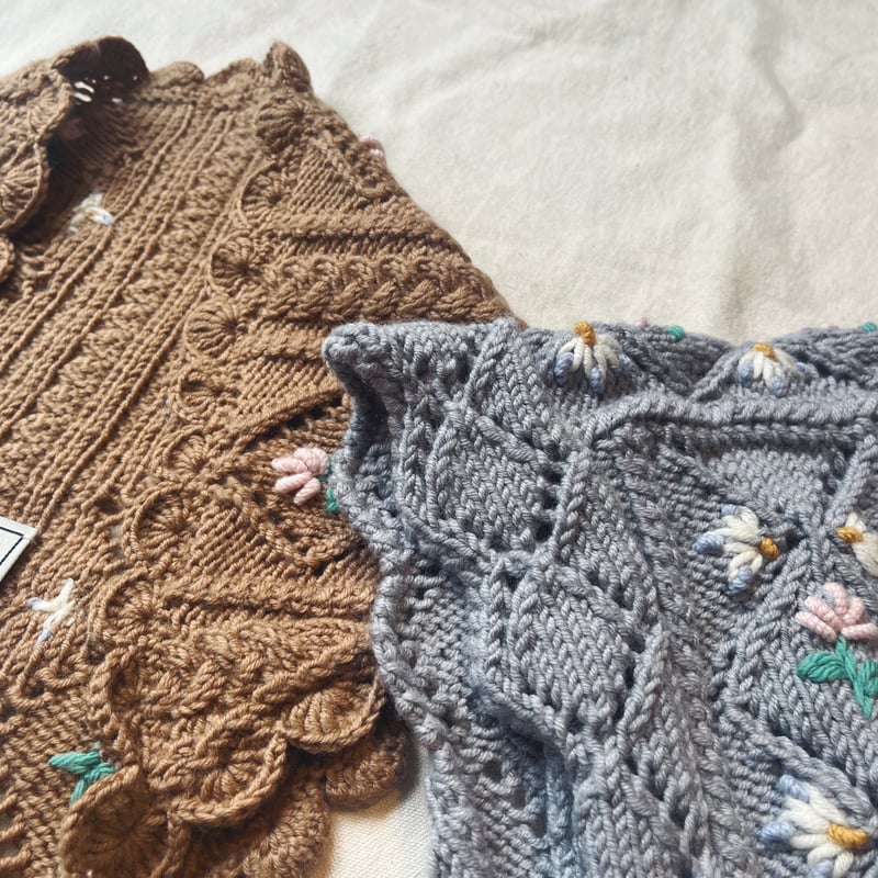 【激レア】MICHAELA BUERGER ニット 刺繍 ボタン Michaela Buerger ミカエラ ビュルガー ハンドニットボネット | Havane