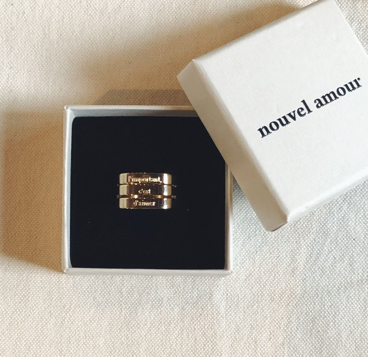 【未開封】Naif Amour・17ans ナイーフ・アムール17ans Nouvel Amour ヌーベルアムール 3連メッセージリング（l