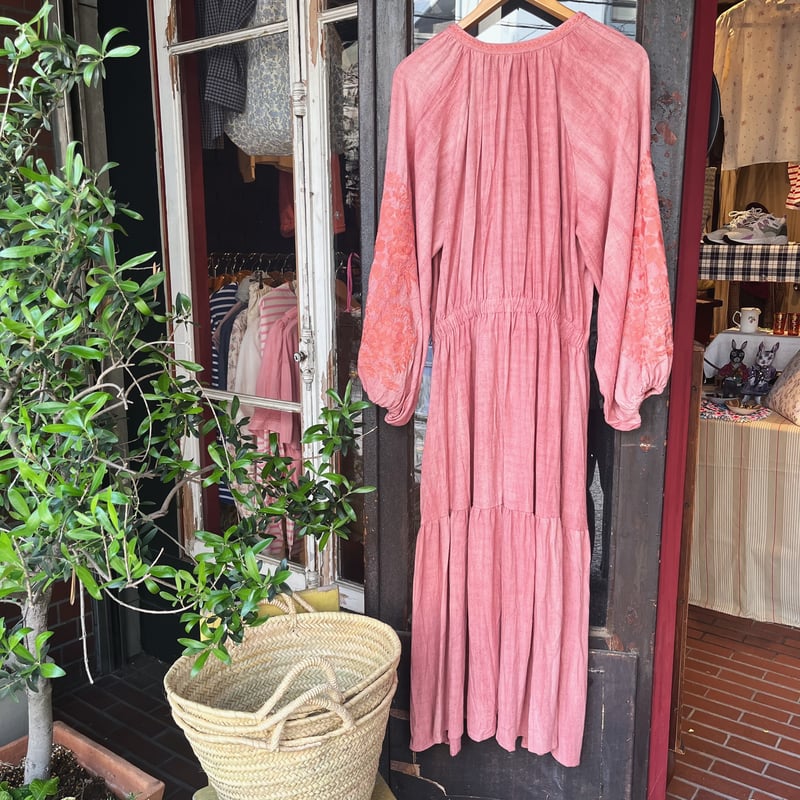 RUE.MAZARINE リュ・マザリーヌ バルーンスリーブ刺繍ワンピース | Havane