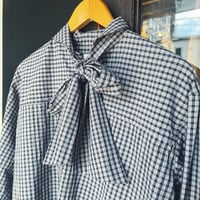 T.yamai paris ティヤマイ ミニチェックボータイブラウス
