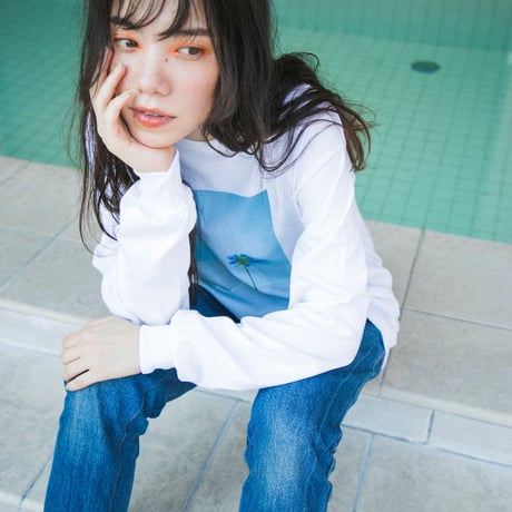 pool オリジナルフォトロンT　青い花