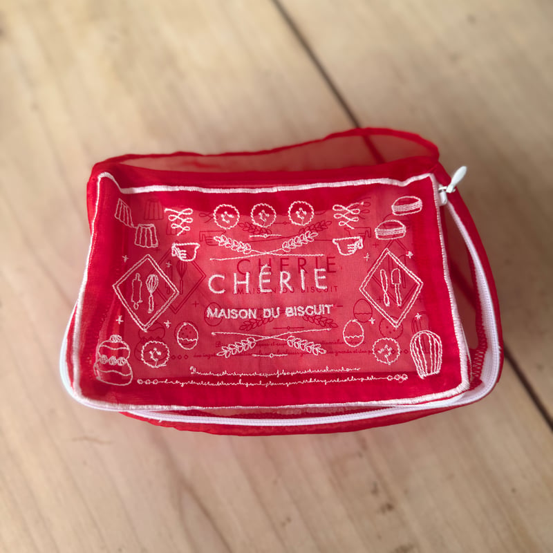 CHÉRIE/BT 【赤】ビスキュイ缶ポーチ1枚 | CHERIE