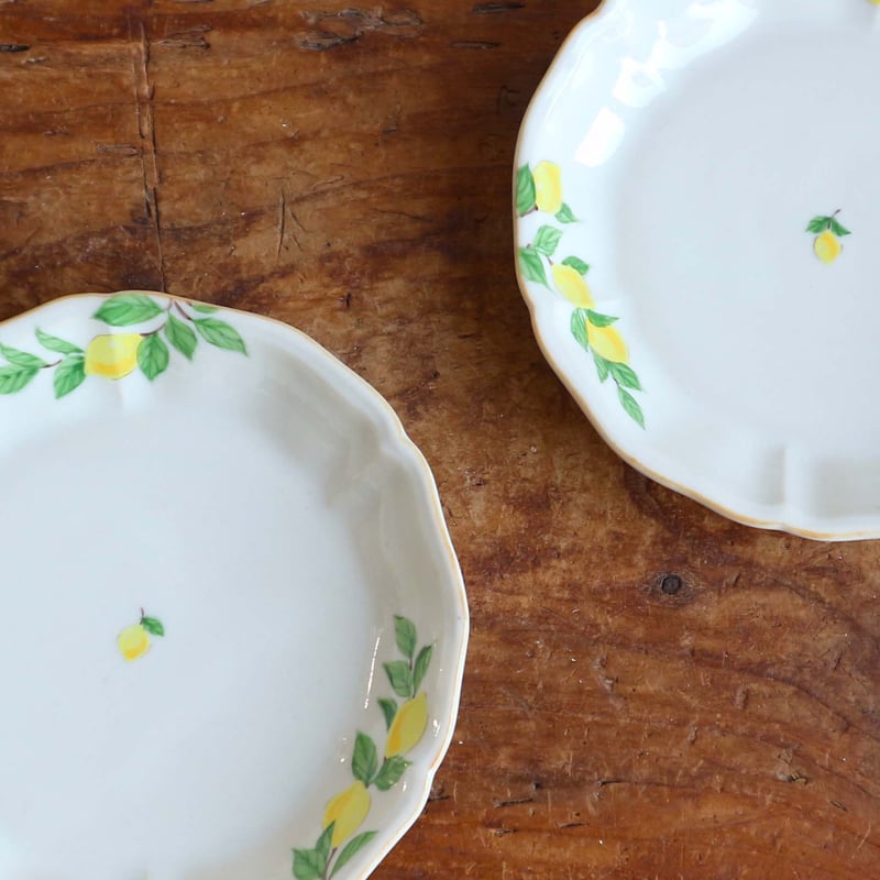 未使用　阿部慎太朗さん　花形リム　８寸皿　檸檬　プレート　レモン　２枚 花形細リム皿スクエア5寸（檸檬）/ 阿部慎太朗 | モノスタイル . shop