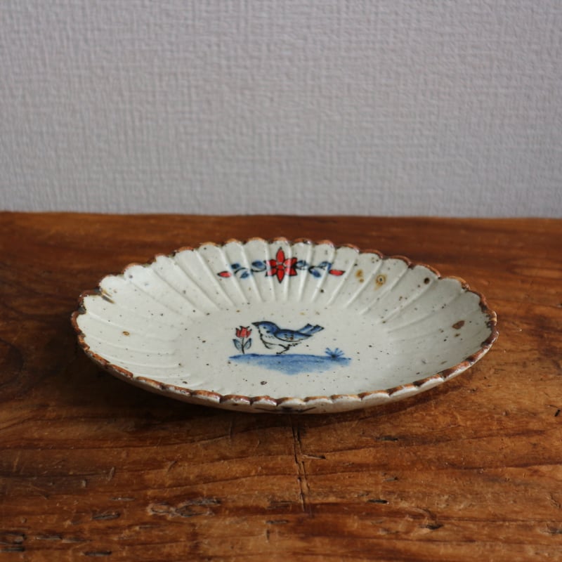 陶器製 鳥と菊の絵皿 【公式通販】
