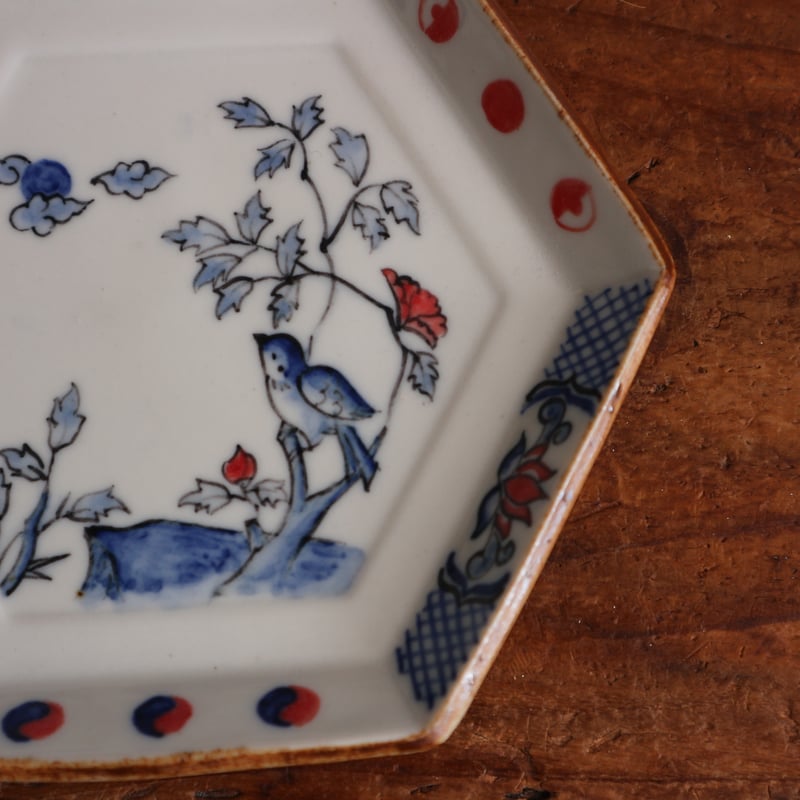 鳥遊戯画六角平向付月見 / 光萌窯 | モノスタイル . shop