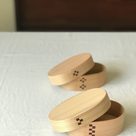 曲げわっぱお弁当箱花柄（小）/ 草刈庄一