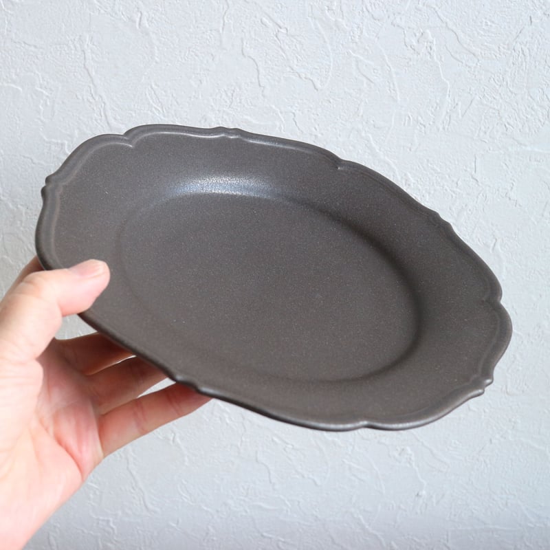 輪花皿M黒マット / あわびウェア | モノスタイル . shop