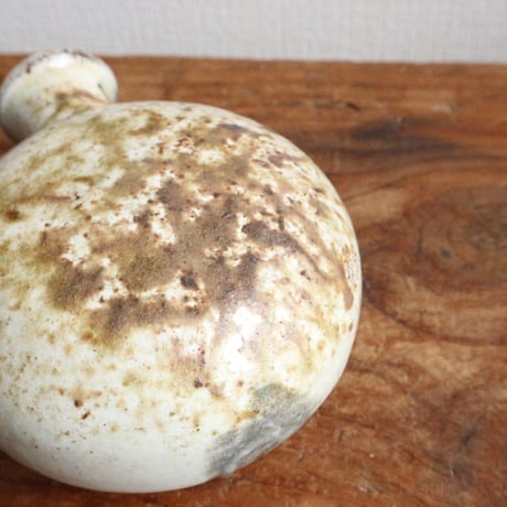 粉引扁壷掛け花入/ 高木剛