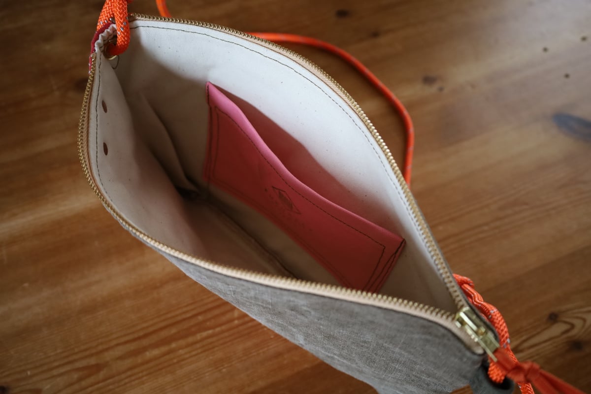 ZIPPY-RK/ ビンテージミリタリーファブリックリメイクサコッシュ