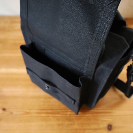 【受注制作品】SELECTOR /  岡山倉敷9号パラフィンキャンバス7インチレコードバッグ /  ブラック