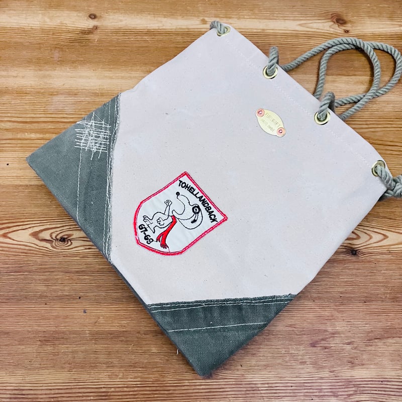 【新品未使用】　25ss AUBERGE BOURSE 巾着バッグ SHUTTLE-R2 -24.0 / 岡山倉敷9号パラフィンキャンバス 巾着バッグ /