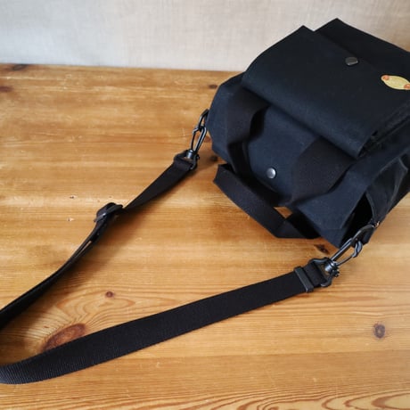 【受注制作品】SELECTOR /  岡山倉敷9号パラフィンキャンバス7インチレコードバッグ /  ブラック