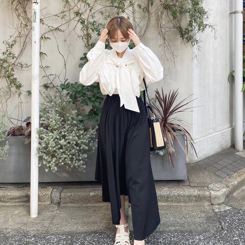 フリルビックリボンブラウス【192-1018】ホワイト | Deisy lotte