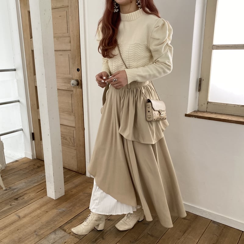 アシメプリーツレイヤードスカート【202-4018】 | Deisy lotte