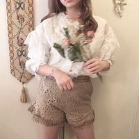 花刺繍コットンレースパンツ【191-5004】