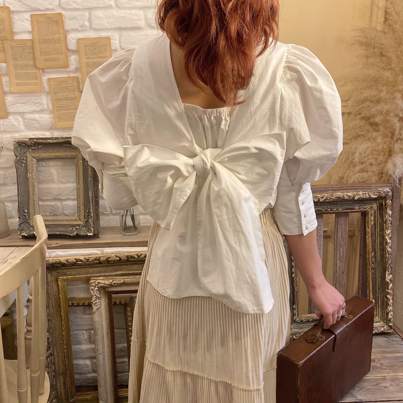 レースアップリボンブラウス【201-1002】 | Deisy lotte