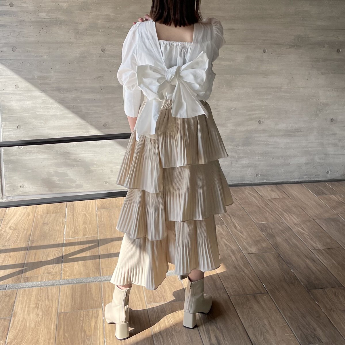 レースアップリボンブラウス【201-1002】 | Deisy lotte