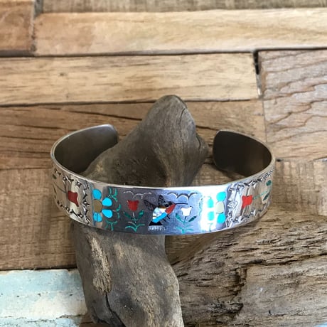 ZUNI バングル S&E.Guardian バード インレイ シルバーバングル ZUNI バングル S&E.Guardian バード インレイ シルバーバングル