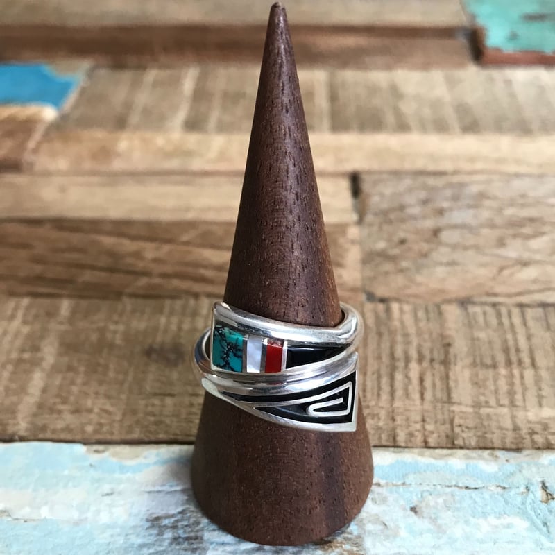 NAVAJO ナバホ族  Nells アルバートネルズ リング 指輪 ☆navajo☆<訳あり>ALBERT NELLSマルチインレイリング(18号) | F2.8