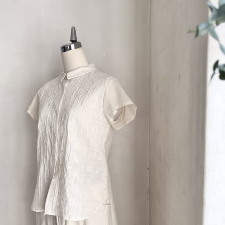 FLORENT◆フレンチスリーブ/半袖シャツ/O/コットン/IVO/無地/2302F01007 セール】フレンチスリーブコットンTシャツ（Tシャツ/カットソー