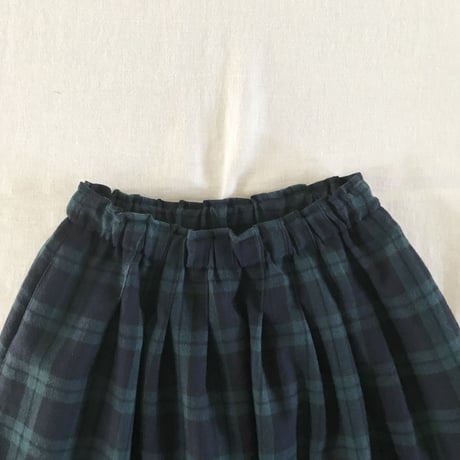 アネモネスカート　ウールコットン混　起毛ツイル　ブラックウォッチ　　　02-23501-84
