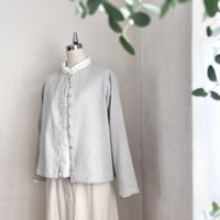 サクレジャケット　コットン　甘撚ツイル　生成り／ライトグレー　　　　　10-24106-03/07