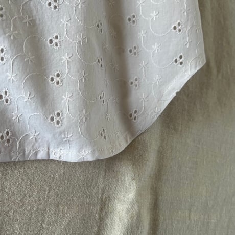 レモングラスシャツ　コットンローン刺繍　オフホワイト　01-26207-0395