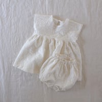 花かごドレスセット　コットン　レース花刺しゅう　オフホワイト　　　　31-04047-0295