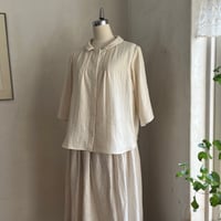 つゆくさブラウス　コットン　スラブダブルガーゼ　　キナリ　　　　　　　01-25305-03