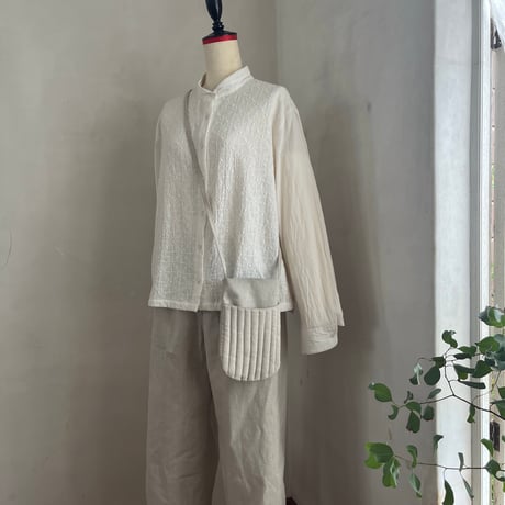 ルルヴェショルダー　リネン花刺繍　ナチュラル　　　　56-26101-6095