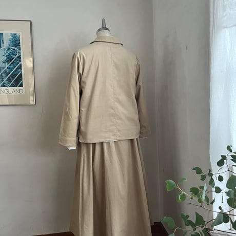 サブレジャケット　コットン細コーデュロイ　ベージュ　　　　　　　　　　　　　10-25501-10
