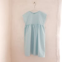 花かごワンピース　120   コットンギンガム　　ペパーミント　　　　　　　　　31-04044-5080