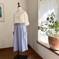 シードパンツ　コットン　ワッシャー　ストライプ　ブルー　　　　　　　　04-25208-5286