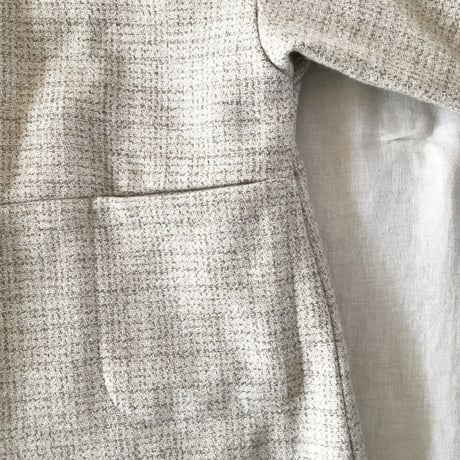 ノーブルコート(裏付き）　ウール　ブランケットツイード　ベージュ　　　　　　　　10-23505-10