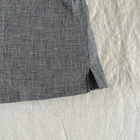 ペネロープトップ　コットンリネンボイル　ブラック千鳥　01-26218-0681